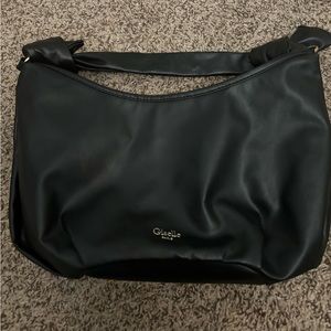 Giselle Paris Black Leather Shoulder Purse